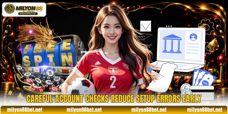 Careful account checks reduce setup errors early