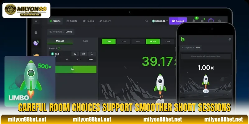 Careful room choices support smoother short sessions Careful room choices support smoother short sessions