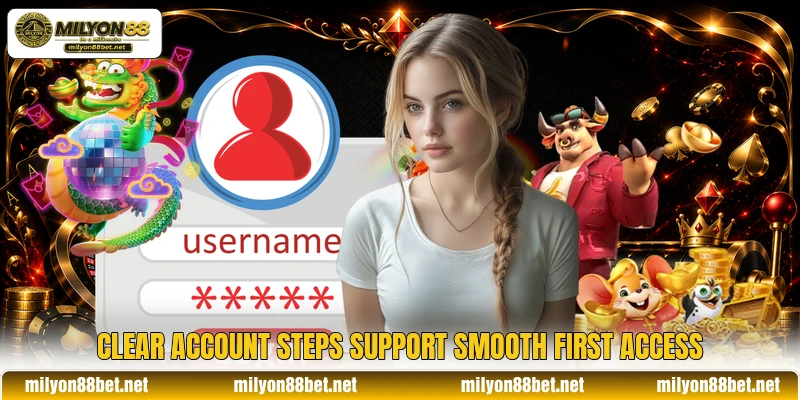 Clear account steps support smooth first access