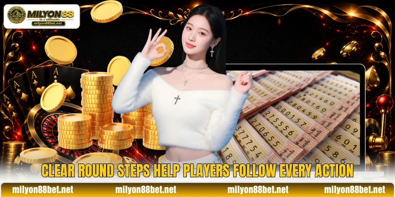 Clear round steps help players follow every action Clear round steps help players follow every action