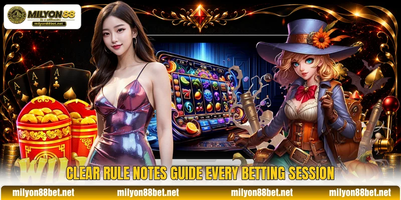 Clear rule notes guide every betting session Clear rule notes guide every betting session