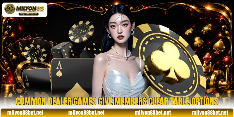 Common dealer games give members clear table options