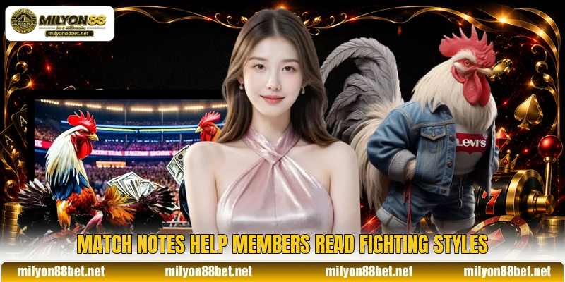 Match notes help members read fighting styles Match notes help members read fighting styles