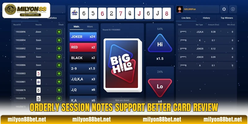 Orderly session notes support better card review Orderly session notes support better card review