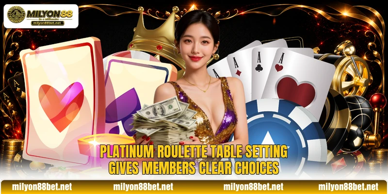 Platinum Roulette table setting gives members clear choices