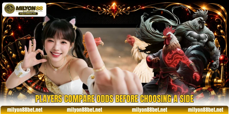 Players compare odds before choosing a side Players compare odds before choosing a side