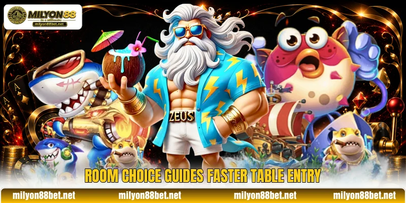 Room choice guides faster table entry Room choice guides faster table entry